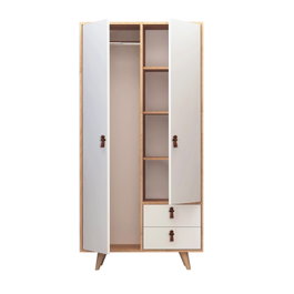 Hanah Home Musso Armario de Roble y Blanco